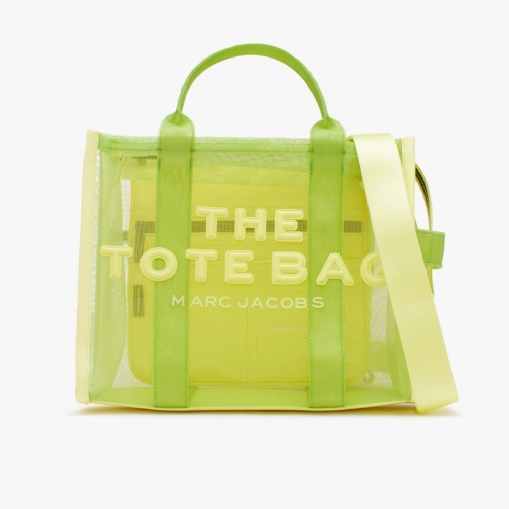 The Mesh Medium Bright Green Tote Bag